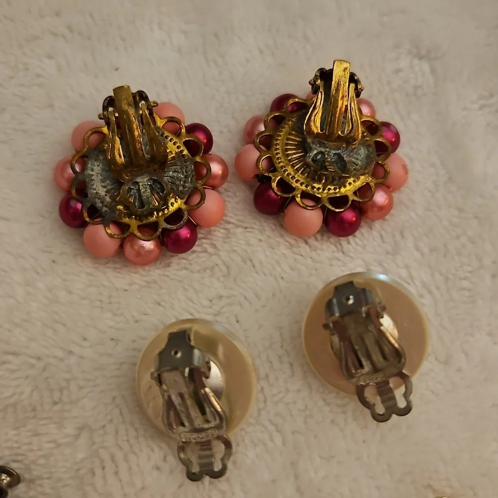 Vintage Lot of Faux Pearl Clip-on Earrings